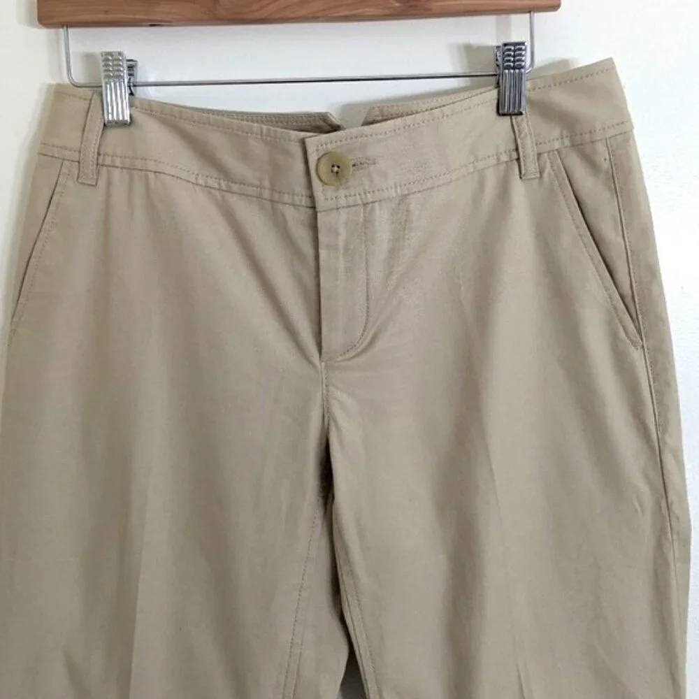 Banana Republic Martin‎ Wide Leg Pants Cotton Stretch Tan Size 6S